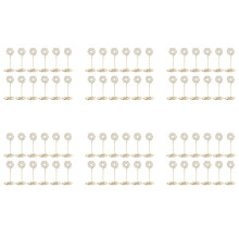 72 Pack Table Number Card Holders Photo Holder Stands Place Paper Menu Clips, Circle Shape (Gold)