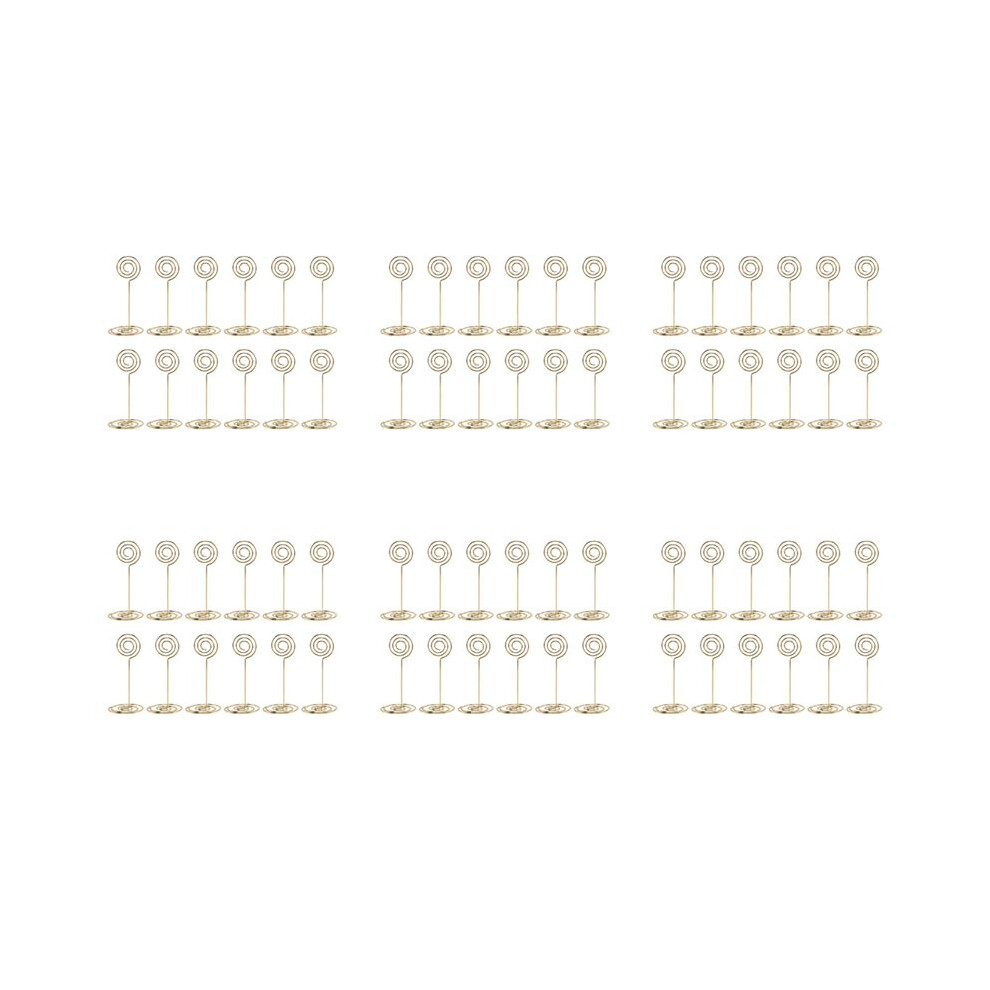 72 Pack Table Number Card Holders Photo Holder Stands Place Paper Menu Clips, Circle Shape (Gold) 6032218018052