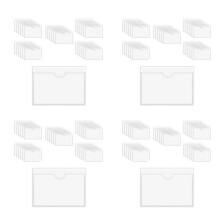 240Pcs Self-Adhesive Label Holder Card Pockets Label Holder Clear Library Card Holders with Top Open for Index Cards