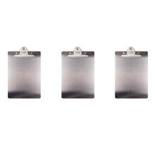 3X File Folder Metal Clipboard A4 Stainless Steel Clip Board Organizer Binder Board Menu Splint for Office School Teach
