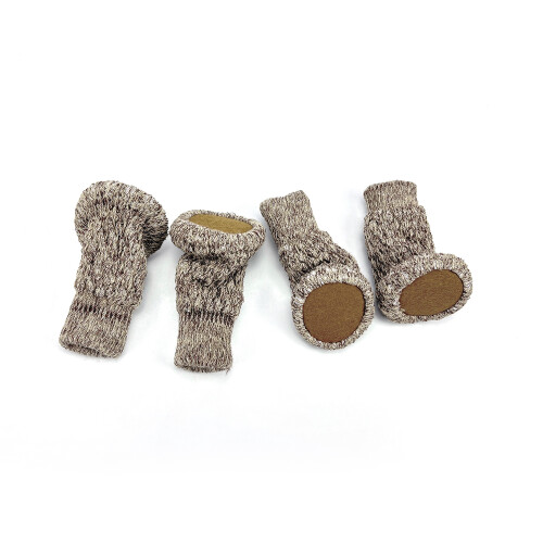 Gestrickte Stuhlsocken / Möbelfüße, 16er-Pack Khaki