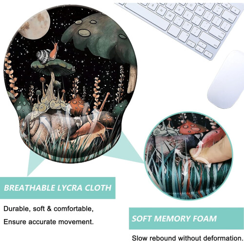 Mousepad ergonômico com apoio de pulso em espuma viscoelástica e base antiderrapante – Compatível com Snail 2