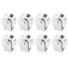 8X 2 Inch V Type Pulley Roller 304 Stainless Steel Sliding Gate Roller Wheel Bearing for Material Handling and Moving