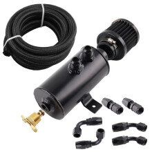Car Modification Universal Oil Cold Pipe 10AN Oil Catch Can Oil Breather Filter Fuel Hose Kit