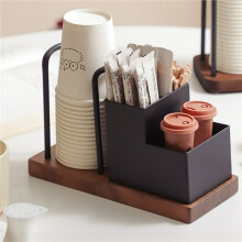 Einwegbecherhalter Aus Walnussholz für Zuhause, Küche und Büro - Aufbewahrung für Kaffee, Zucker, Teebeutel und Kaffeestation