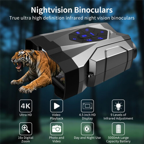 4K UHD Digital Binocular Telescope Camera 16X  Birdwatcher Infrared Night Vision Binoculars for Camping 2