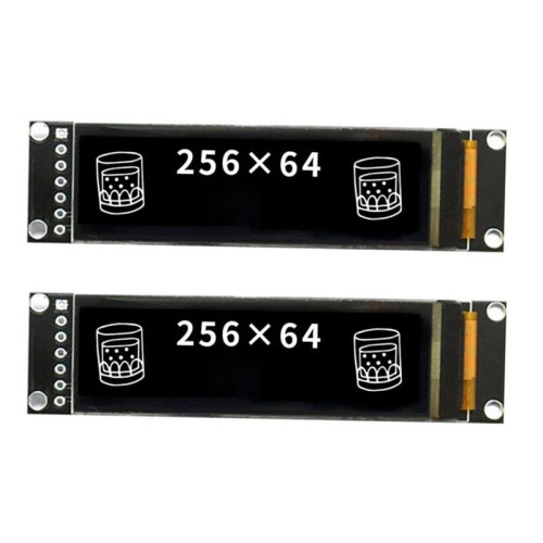 2pcs 2.08 Inch OLED Display Module 256x64 Dot Matrix SH1122 Driver 7-Pin SPI Interface 16 Grayscale