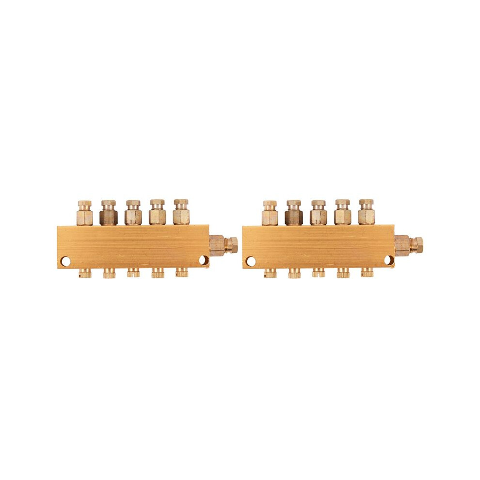 2X Lubricating Oil Distributor Air Pressure Regulating Distributor Manifold Block 6Mm Inlet 4Mm Out (1 Inlet 5 Outlet) 6031910691884