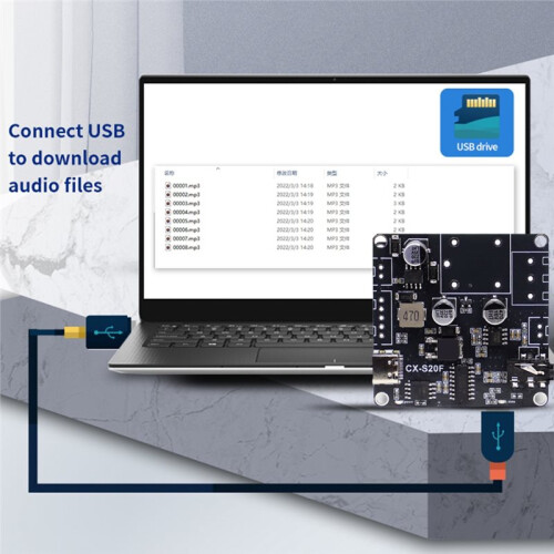 CX-S20F Standard Edition 20W MP3 Voice Broadcast Module USB to TTL Serial Port Control MCU Control Trigger Custom Audio 2