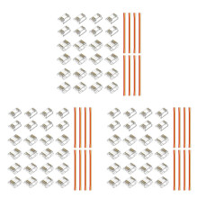 72PCS 3Pins 12mm Transparent Cover Connector Kits for COB RGBIC LED Strip Transparent Gapless Connectors with Wire