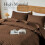 Twin Quilt Set Brown Microfiber Geometric 2-Piece 2
