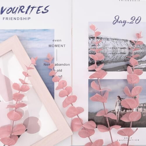 36-Piece Pink Artificial Eucalyptus Stems, 15 in 2