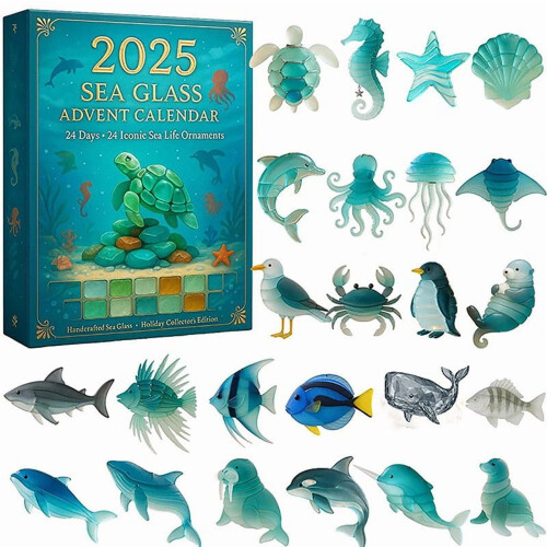 Ημερολόγιο Advent με ζώα Sea Glass 24 ημέρες 1