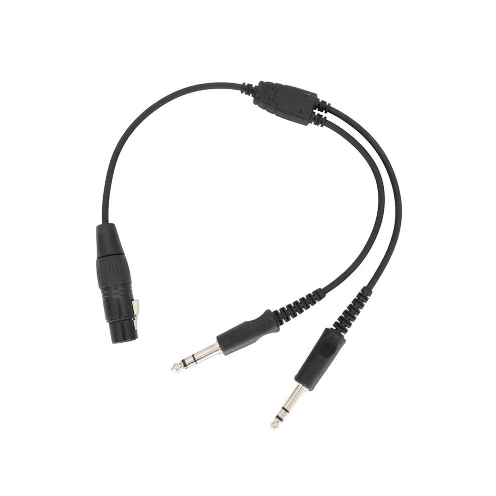 For Aviation Xlr To Ga Dual Plug 5 Pin Aviation Headset Connector Aircraft Headphone Connector Cable Black 4713560175359