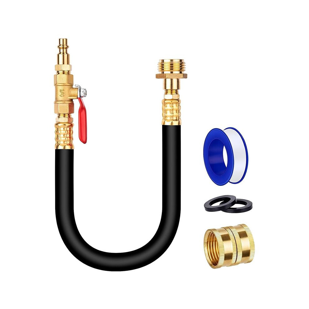Rv Winterizing Kit, Water Blowout Fitting Adapter With Shut Off Valve&Air Compressor Quick Plug 4711157103624