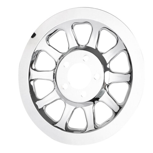 Chrome Outer Rear Pulley Cover Insert for  Softail Fat Boy Lo FLSTN FXSTC