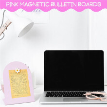 2 Pcs Magnetic Bulletin Board for Tabletops with 6 Magnets 8x11 Inch Memo Display Easel Stand for Home School