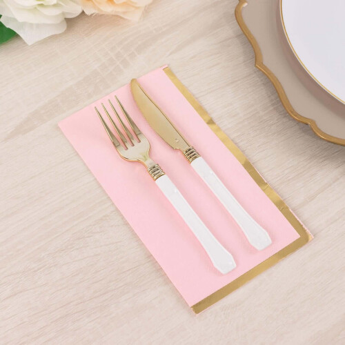 Χαρτοπετσέτες φαγητού BalsaCircle50Pink Απλές Soft2Ply με Χρυσό Φύλλο Αλουμινίου, 1