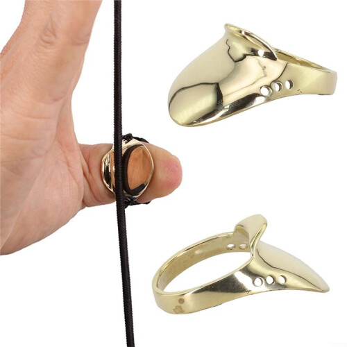 Protective Gear Adjustable Thumb Ring in Solid Brass Material for Archers C 2