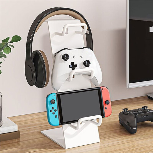 3-Layer Universal Gaming Gear Storage Stand • Multi-Functional Controller & Headphone Organizer Rack B 2
