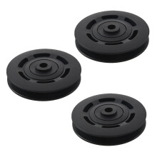3pcs 95mm Black Bearing Pulley Wheel Cable Gym Equipment Part Wearproof