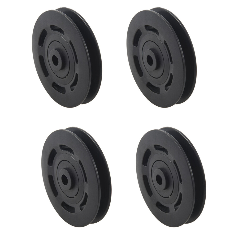 4Pcs 95Mm Bearing Pulley Wheel Cable Gym Equipment Part Wearproof Black 6032926591953