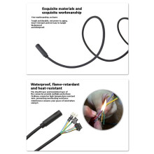 Ebike 9Pin Motor Extension Cable Conversion , Electric Bike Accessories for Bafang Front Rear Drive Motors