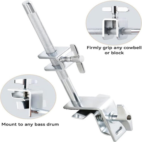 6 Inch Koebel en Koebelklem, Koebelhouder, Percussieaccessoire, Verstelbare Trommelkoebelhouder