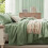 Σετ παπλωμάτων Sage Green Twin 5 τεμαχίων: Πάπλωμα, Ψεύτικη, Μαξιλαροθήκη, Επίπεδο & 3
