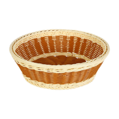 Plastic Imitation Rattan Storage Basket – 25x25x8cm 1