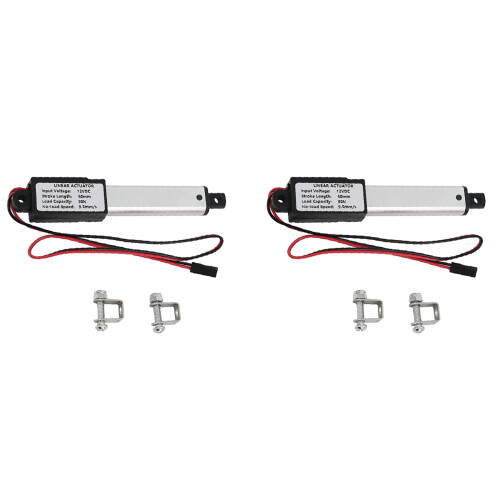 2X Atuador Micro-Linear, Curso de 2 Polegadas, 90N / 20.3Lb, Velocidade 9.5mm / S Atuador Elétrico à Prova D'água