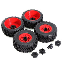 RC Car Tires 4pcs 110mm Rubber Tire Tyre for 12MM Replacmenet for HSP HPI Off-Road Vehicle RC Car Red