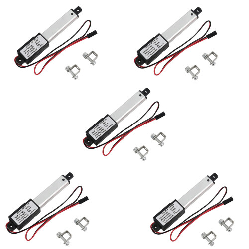 5X Atuador Micro-Linear, Curso de 2 Polegadas, 90N / 20.3Lb, Velocidade 9.5mm / S Atuador Elétrico à Prova D'água Atuador Linear Do Motor 12V