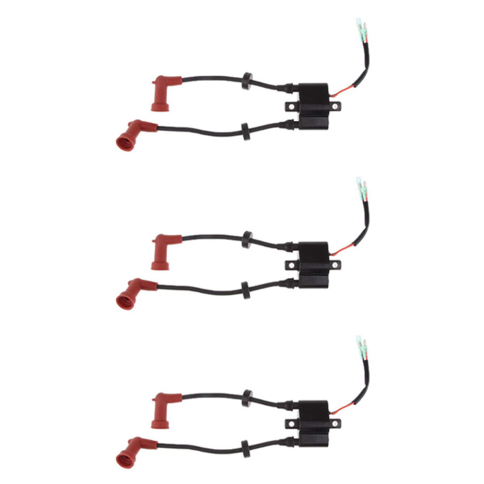 3X Marine Outboard Ignition Coil Assy For F9.9 13.5 15 20 25Hp 40Hp Replace 6F5-85570-10, 6F5-85570-11 Parts 4713031956166
