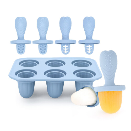Chewable Ice For 6 Cavity Silicone With Edges Iced Maker,Blue 1