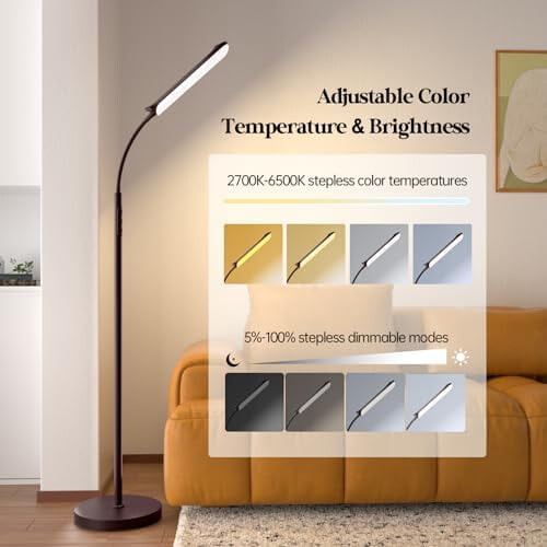 LED Floor Lamp 18W Dimmable 190cm with Remote 2