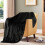 Fleece Blanket 50"x60" – Super Soft Plush Throw with Geometric Pattern, Microfiber Flannel, Compatible with Couch/Bed/Sofa, Black 4