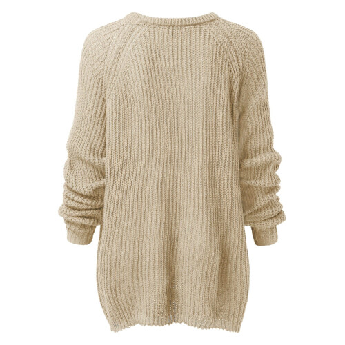 Hässliche Weihnachtspullover für Damen, modischer Langarm-Strickpullover mit schulterfreiem Oberteil, lässiges Top 2