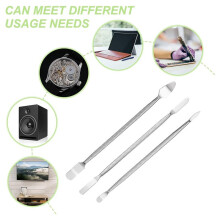 Kit de Ferramentas de Alavanca Spudger, 6 Peças, Extremidades Duplas de Metal para Smartphones, Tablets e Laptops, Cor Prata
