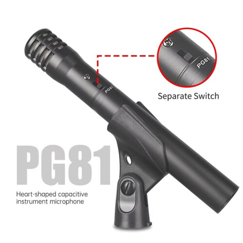 PG81 Professional Cardioid Condenser Instrument Stage Performance Microphone for Drum Pickup 2