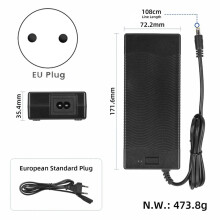 For G2 Electric Scooter Charger 54.6V 2A Lithium Battery Charger 100-220V Input Charger Parts EU