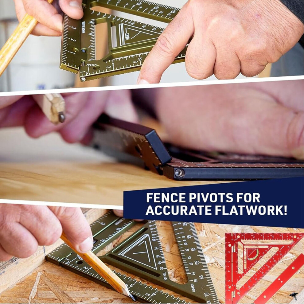 Woodworking Square Ruler Green