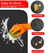 Fireproof Hearth Rug 165x91cm, Heat Resistant Fireplace Mat for Wood Stoves, Fire Pit or BBQ, Protects Floors