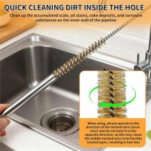 14pcs Brass Wire Brush Stainless Steel Wire Brushes Bottle Brush Set, 12" Round Wire Brushes, Tube Cleaning Brush