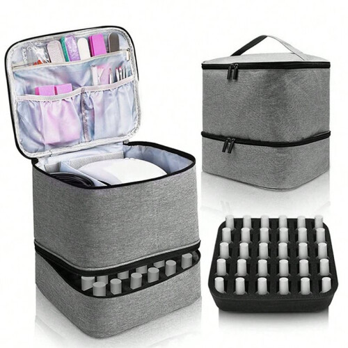 Double-Layer Storage Bag Portable Organizer Travel Essential Oil Storage Box Multi-Function Storage Bag 2