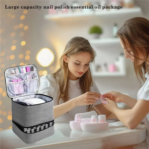Double-Layer Storage Bag Portable Organizer Travel Essential Oil Storage Box Multi-Function Storage Bag 2