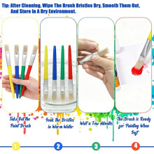 48 Pcs Kids Paint Brushes Set for Acrylic, Oil, Watercolor & Washable Paints