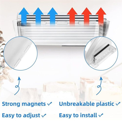 2-Pack Adjustable Air Vent Deflector, Transparent, 9"-15", for Ceiling, Floor & Sidewall Vents 1