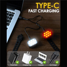 2PCS 10 LED Bike Light, USB Rechargeable Bicycle Lite, Super Bright Bike Headlight & Taillight Set for Road,Night Riding