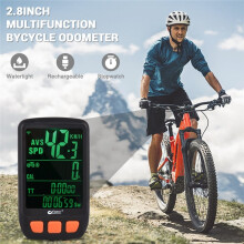 BoGeer Kabelloser Fahrradcomputer Digitaler Fahrrad-Tachometer Kilometerzähler mit Wiederaufladbarem Akku Hintergrundbeleuchtung Fahrrad-Stoppuhr